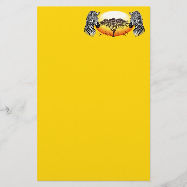 Zebra African Savanna Wild Animal Briefpapier (Vorderseite)