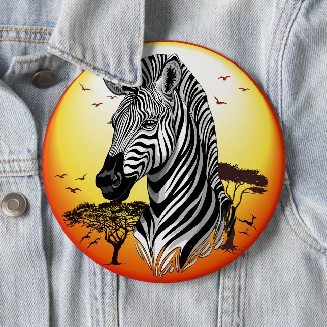 Zebra African Savanna Wild Animal Button (Beispiel)