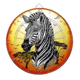 Zebra African Savanna Wild Animal Dartscheibe