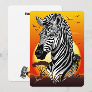 Zebra African Savanna Wild Animal Einladung