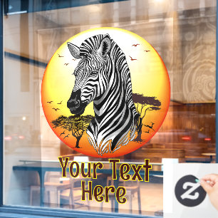 Zebra African Savanna Wild Animal Fensteraufkleber
