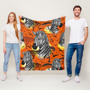 Zebra African Savanna Wild Animal Fleecedecke