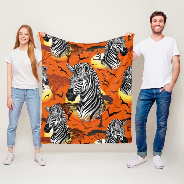 Zebra African Savanna Wild Animal Fleecedecke (Beispiel)