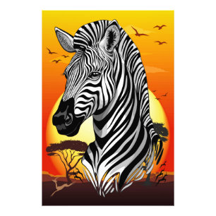 Zebra African Savanna Wild Animal Fotodruck