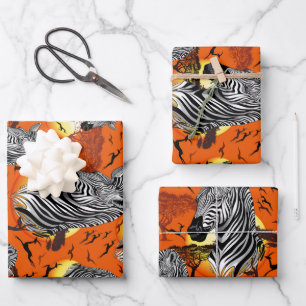Zebra African Savanna Wild Animal Geschenkpapier Set