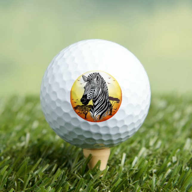 Zebra African Savanna Wild Animal Golfball (Insitu T-Shirt)