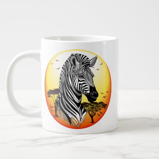 Zebra African Savanna Wild Animal Jumbo-Tasse (Links)