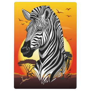 Zebra African Savanna Wild Animal Klemmbrett