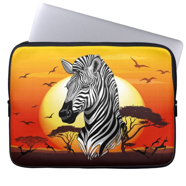 Zebra African Savanna Wild Animal Laptopschutzhülle (Vorderseite)