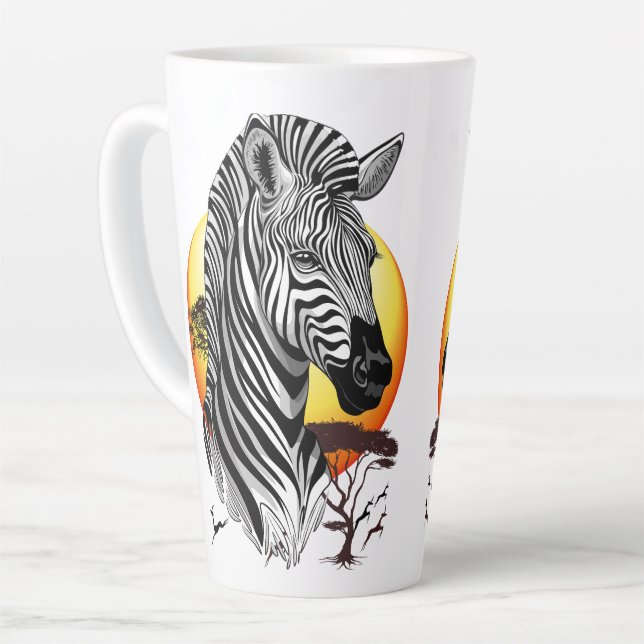 Zebra African Savanna Wild Animal Milchtasse (Linke Ecke)