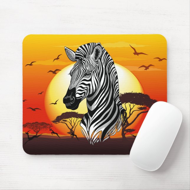 Zebra African Savanna Wild Animal Mousepad (Mit Mouse)