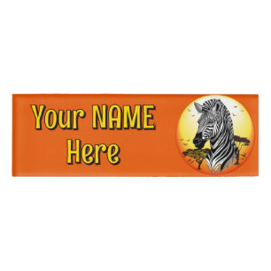 Zebra African Savanna Wild Animal Namenschild