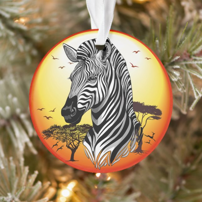 Zebra African Savanna Wild Animal Ornament (Baum)