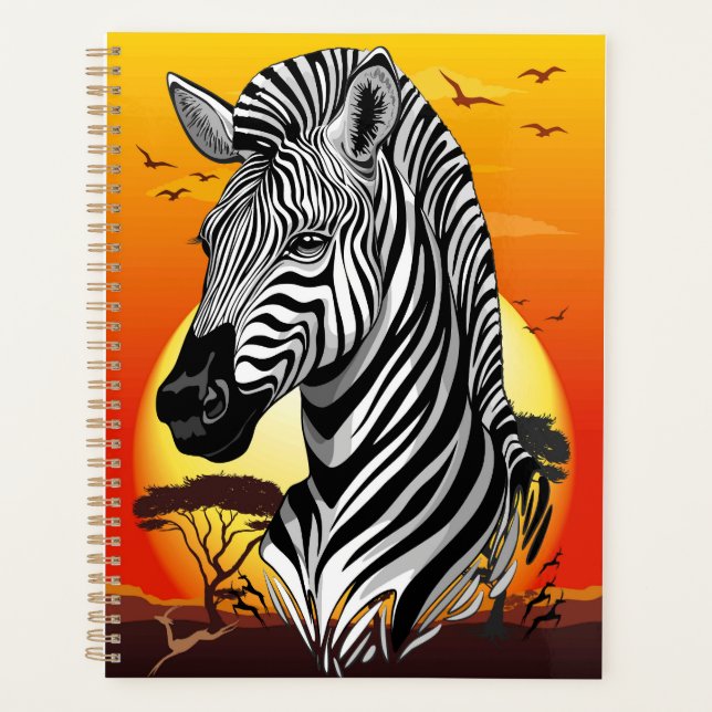 Zebra African Savanna Wild Animal Planer (Vorderseite)