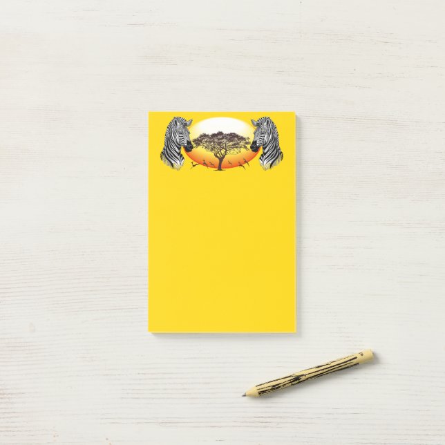 Zebra African Savanna Wild Animal Post-it Klebezettel (Auf Schreibtisch)
