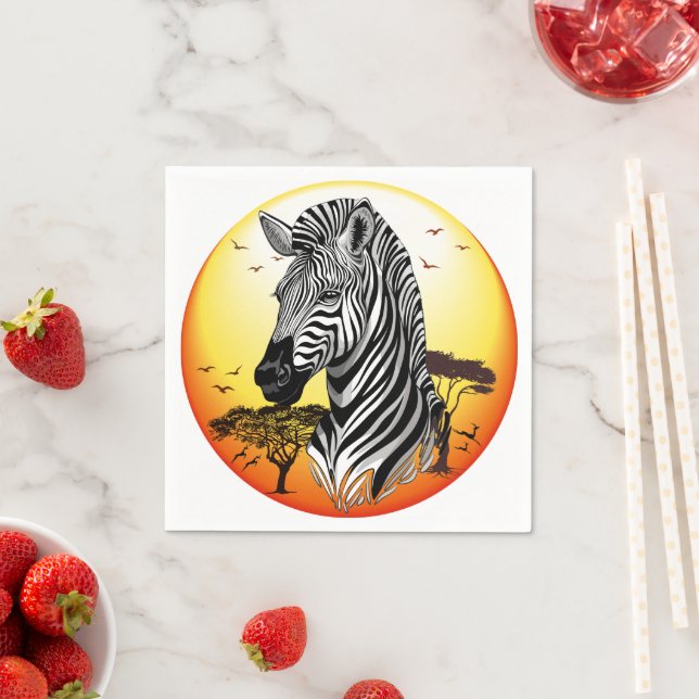 Zebra African Savanna Wild Animal Serviette (Beispiel)