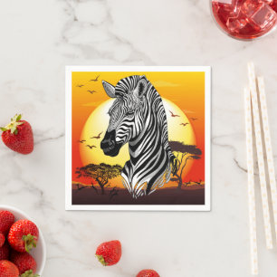 Zebra African Savanna Wild Animal Serviette