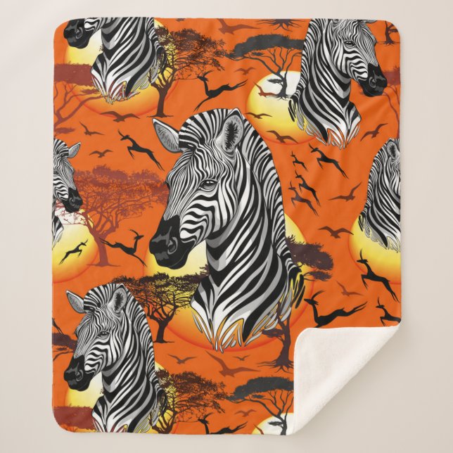 Zebra African Savanna Wild Animal Sherpadecke (Vorderseite)