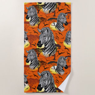 Zebra African Savanna Wild Animal Strandtuch