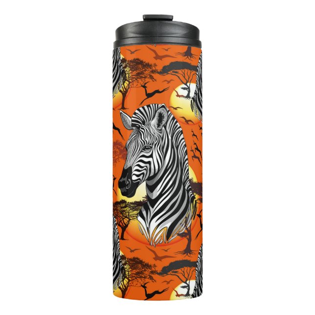 Zebra African Savanna Wild Animal Thermosbecher (Vorderseite)
