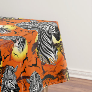 Zebra African Savanna Wild Animal Tischdecke