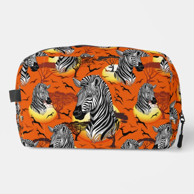 Zebra African Savanna Wild Animal Waschbeutel (Vorderseite)