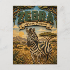 Zebra Afrikanische Savanne POPCUT Postkarte