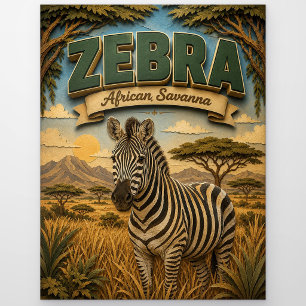 Zebra Afrikanische Savanne POPCUT Postkarte