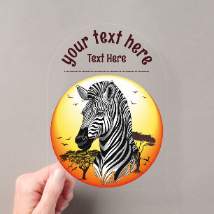 Zebra Afrikanische Savanne Wildtier Acryleinladungen