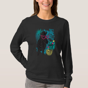 Zebra am Strand mit Ananas-Cocktailpalme T-Shirt