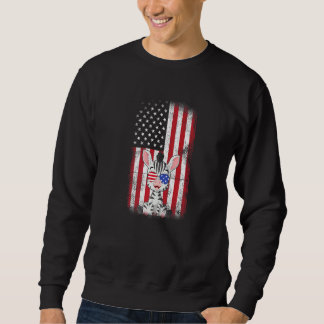 Zebra American Flag Boys Girls Women Vierte Sweatshirt