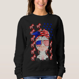 Zebra American Flag Zebra Patriotic 4. Juli Sweatshirt