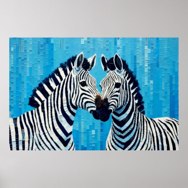 Zebra Animal Art Deco Paint Mosaic Poster (Vorne)