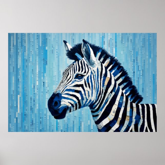 Zebra Animal Art Deco Paint Mosaic Poster (Vorne)