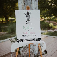 Zebra Animal Birthday Party Begrüßungszeichen