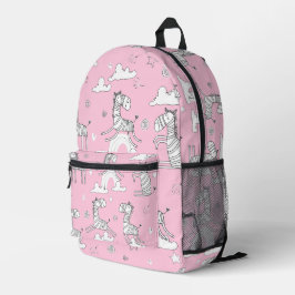 Zebra Animal Line Set Bedruckter Rucksack
