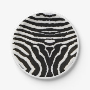 Zebra Animal Pattern Herz Valentinstag Pappteller