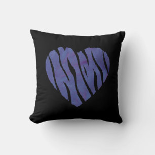 Zebra Animal Print Lila Heart Kissen