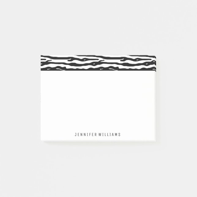 Zebra Animal Print Muster Schwarz-weißer Individue Post-it Klebezettel (Vorderseite)