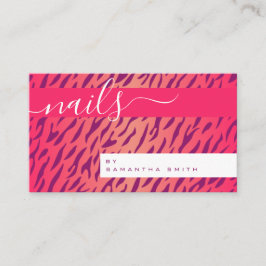 Zebra Animal Print Muster Stilvoll Girly Pink Visitenkarte