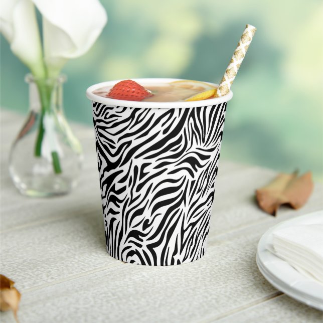 Zebra Animal Print Paper Cup Pappbecher (In Situ)