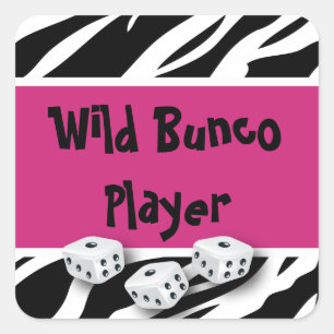 Zebra Animal Print World Bunco Player Quadratischer Aufkleber