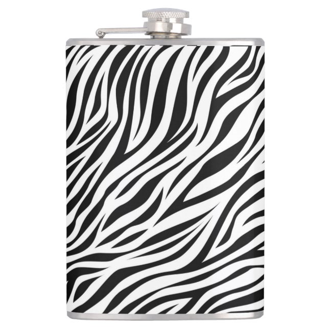 Zebra Animal Skin Print Pattern-15391 Flachmann (Vorderseite)