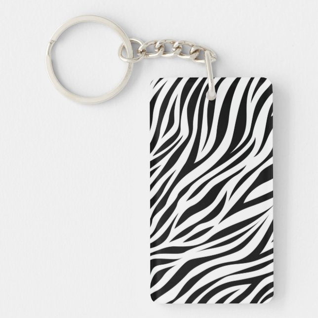 Zebra Animal Skin Print Pattern-15391 Schlüsselanhänger (Vorderseite)