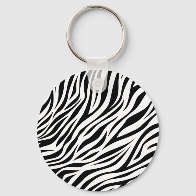 Zebra Animal Skin Print Pattern-15391 Schlüsselanhänger (Vorderseite)