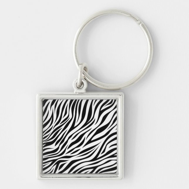 Zebra Animal Skin Print Pattern-15391 Schlüsselanhänger (Vorne)