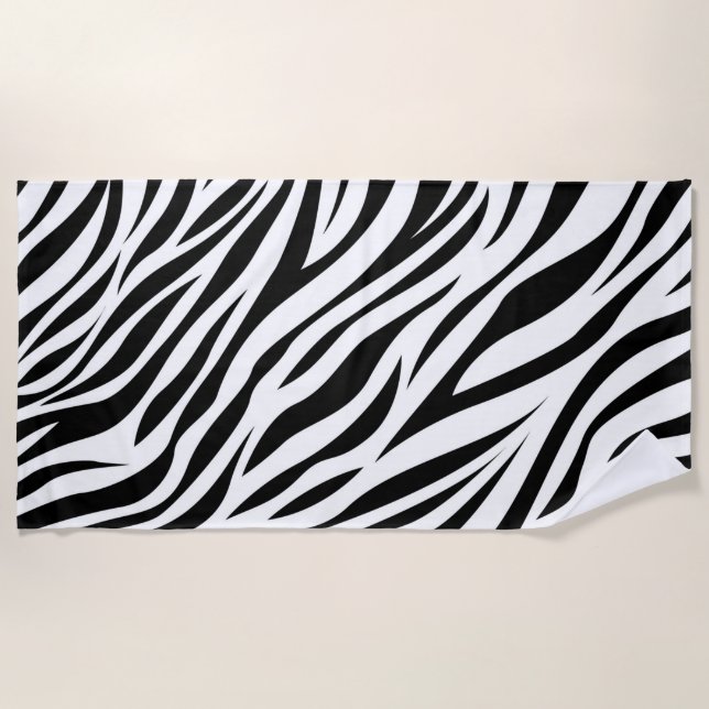 Zebra Animal Skin Print Pattern-15391 Strandtuch (Vorderseite)