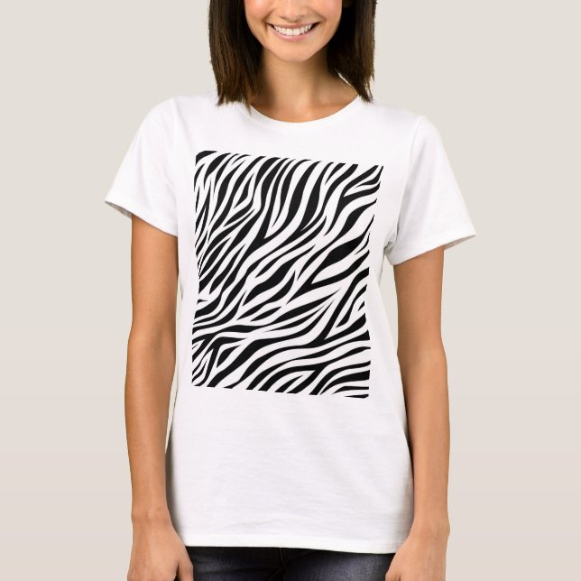Zebra Animal Skin Print Pattern-15391 T-Shirt (Vorderseite)