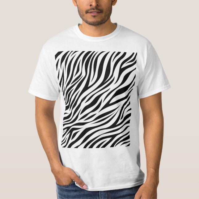 Zebra Animal Skin Print Pattern-15391 T-Shirt (Vorderseite)