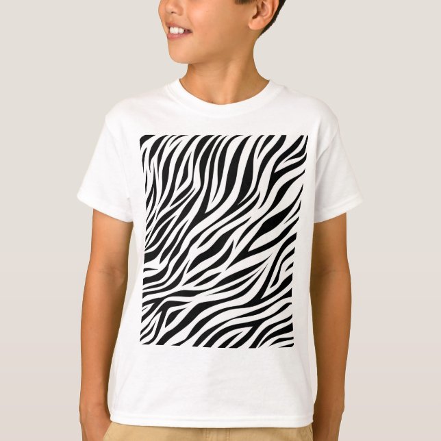 Zebra Animal Skin Print Pattern-15391 T-Shirt (Vorderseite)